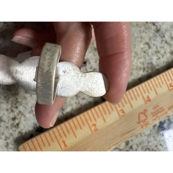 Artisan Sterling Silver Palomino  Turquoise 4 Stone Southwest Statement Ring Adj - Picture 10 of 12